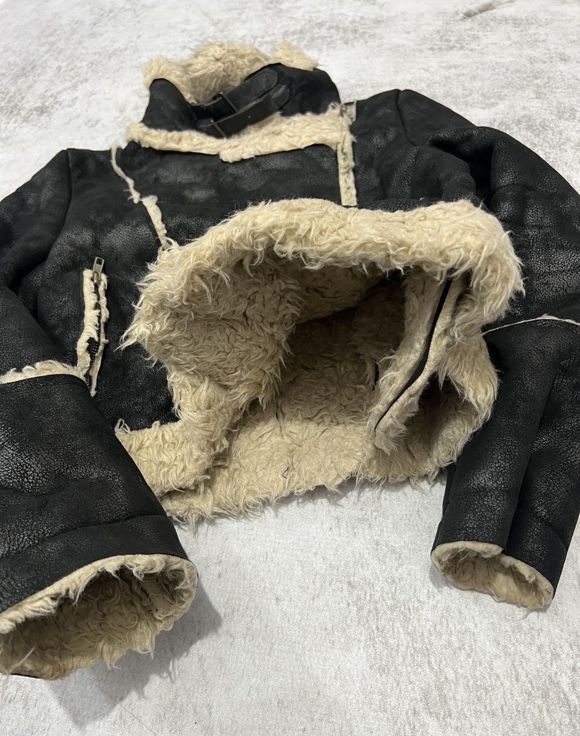 Hysteric Glamour × Undercover 2000s Japanese Maison Asymmetric Fur Lamb Skin Wax Lgb Ifsix Size US S / EU 44-46 / 1 - 5 Thumbnail