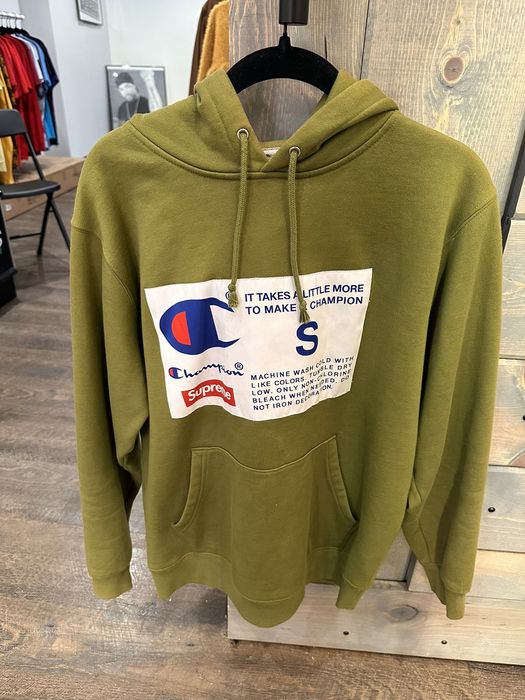 Supreme x champion online hoodie