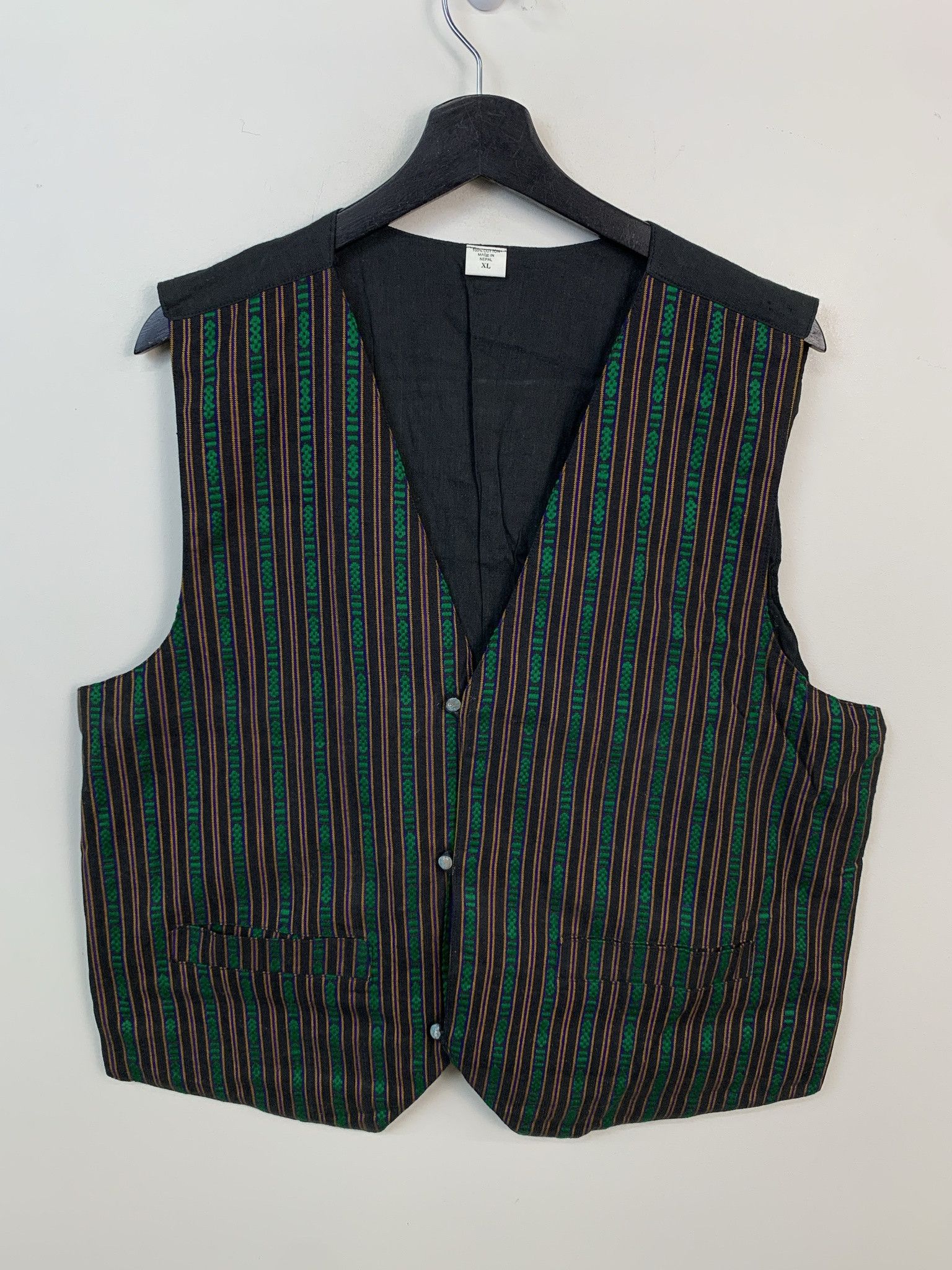 Other Vintage 1980s Vest Nepalese Emerald Vertical Stripe Vest Size L Size US L / EU 52-54 / 3 - 1 Thumbnail