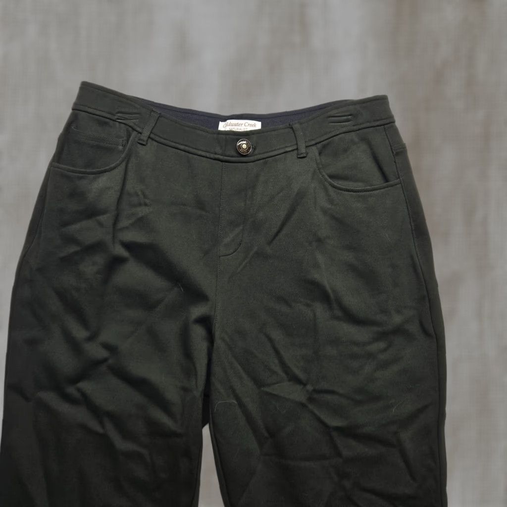 Coldwater Creek Coldwater Creek Pants Dress Black PL Petite Wide-Leg 14 Womens Belt Loops Thick Pull On Dress Pants Black Size 36" / US 14 / IT 50 - 1 Thumbnail
