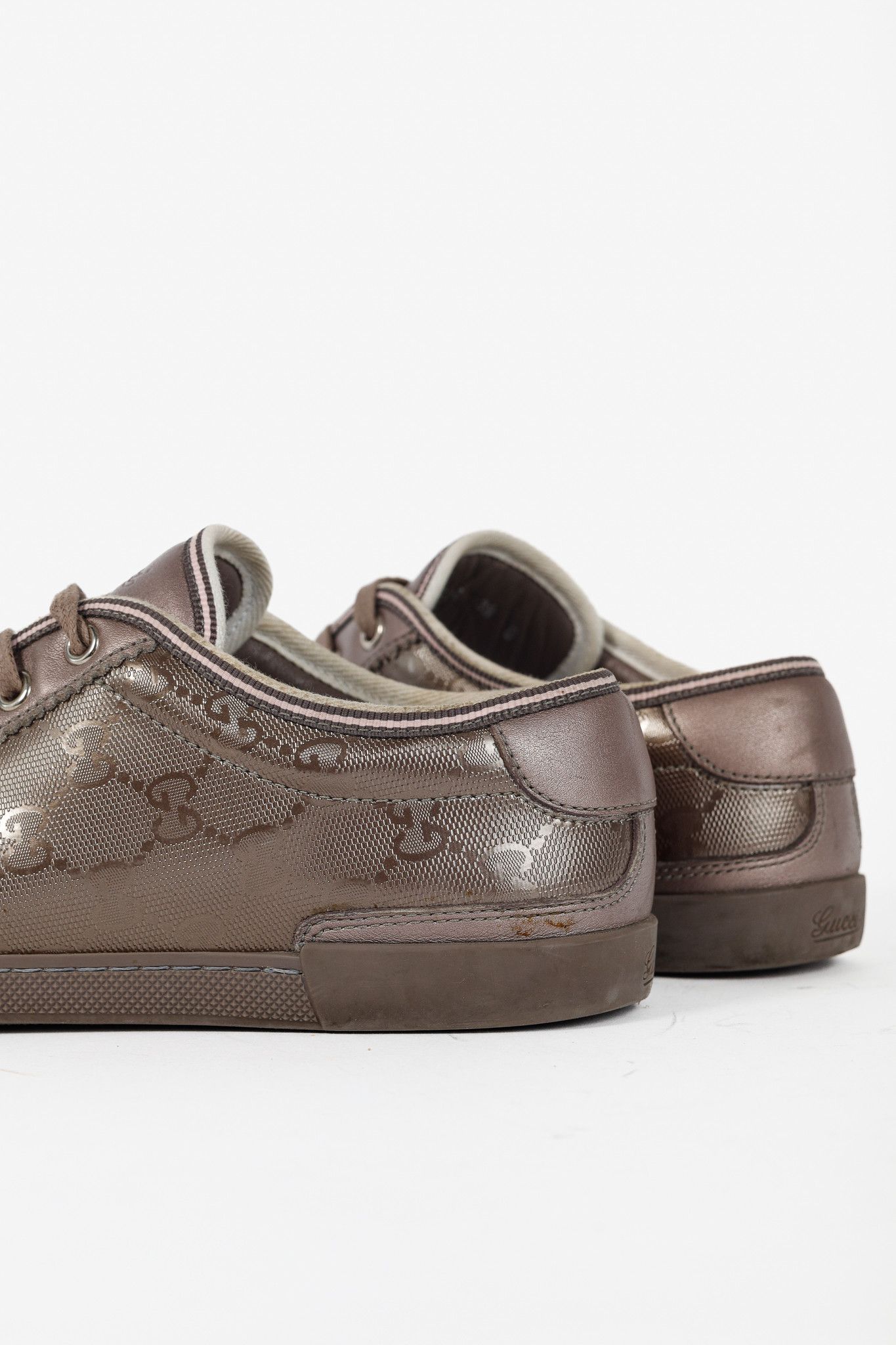 Gucci Gucci GG Imprime & Miro Soft Metallic Leather Sneakers Size US 7.5 / IT 37.5 - 9 Thumbnail
