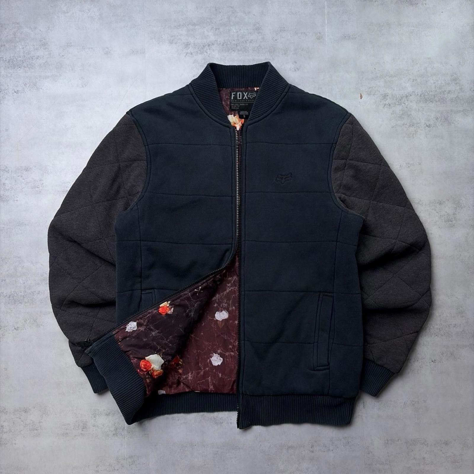 Fox Racing Y2K Black Fox Racing Grunge Graphic Lined Bomber Jacket Size US S / EU 44-46 / 1 - 1 Thumbnail