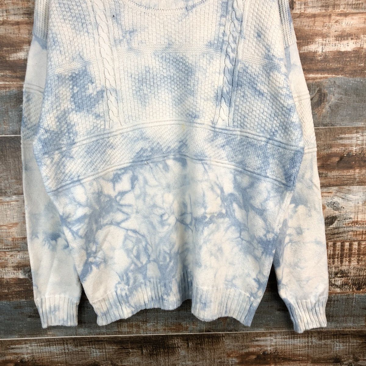 Japanese Brand Estnation Blue Tye Dye faded sweatshirt Knitwear #A1268 Size US M / EU 48-50 / 2 - 6 Thumbnail