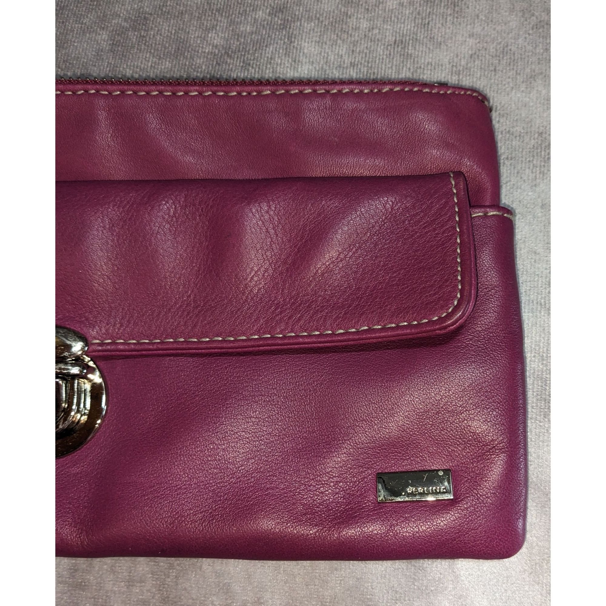Other Perlina Purple Leather Wristlet Clutch With Silver Hardware Size ONE SIZE - 8 Thumbnail