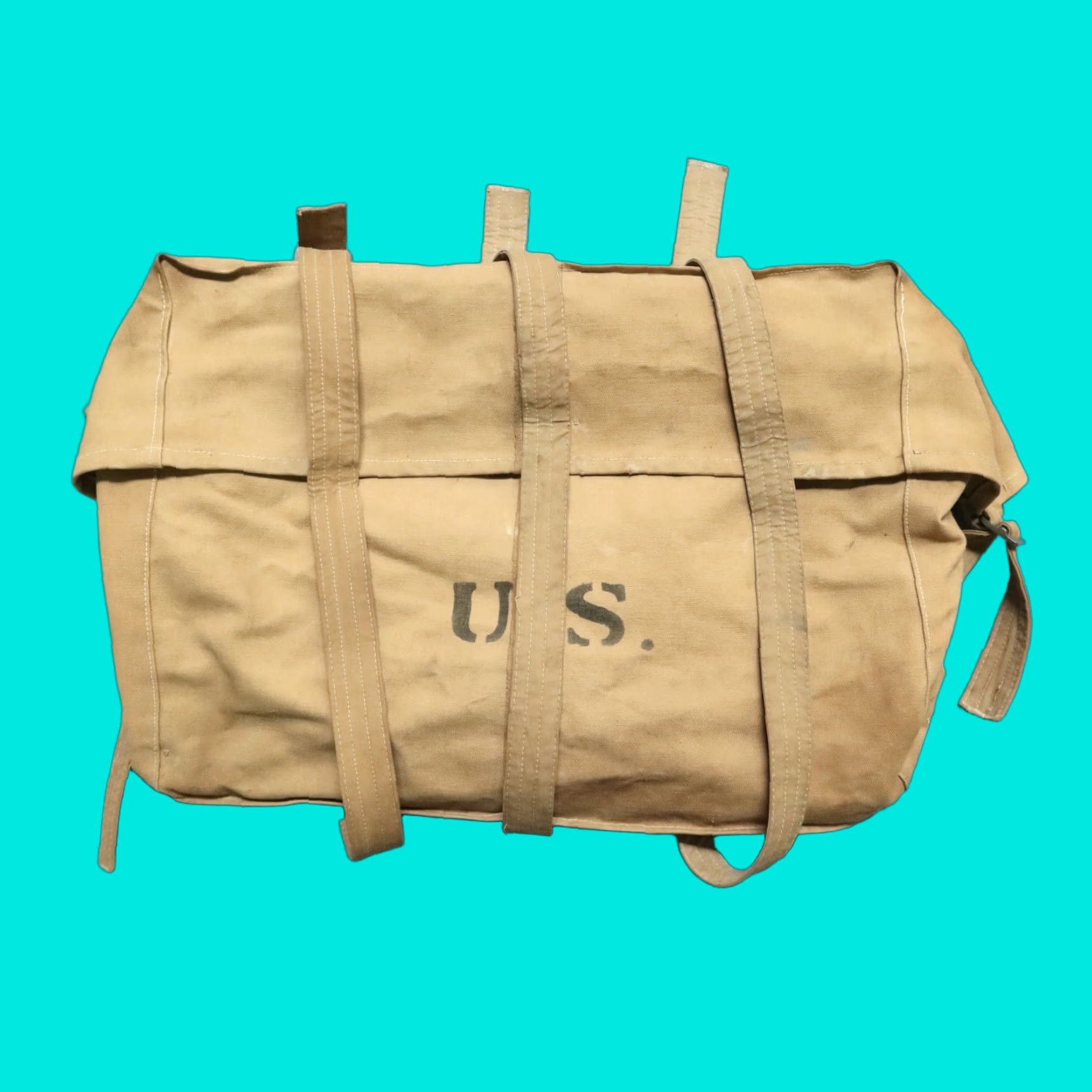 Vintage Vintage US Army Deployment Bag 1918 Canvas Duffle Brown Size ONE SIZE - 1 Thumbnail
