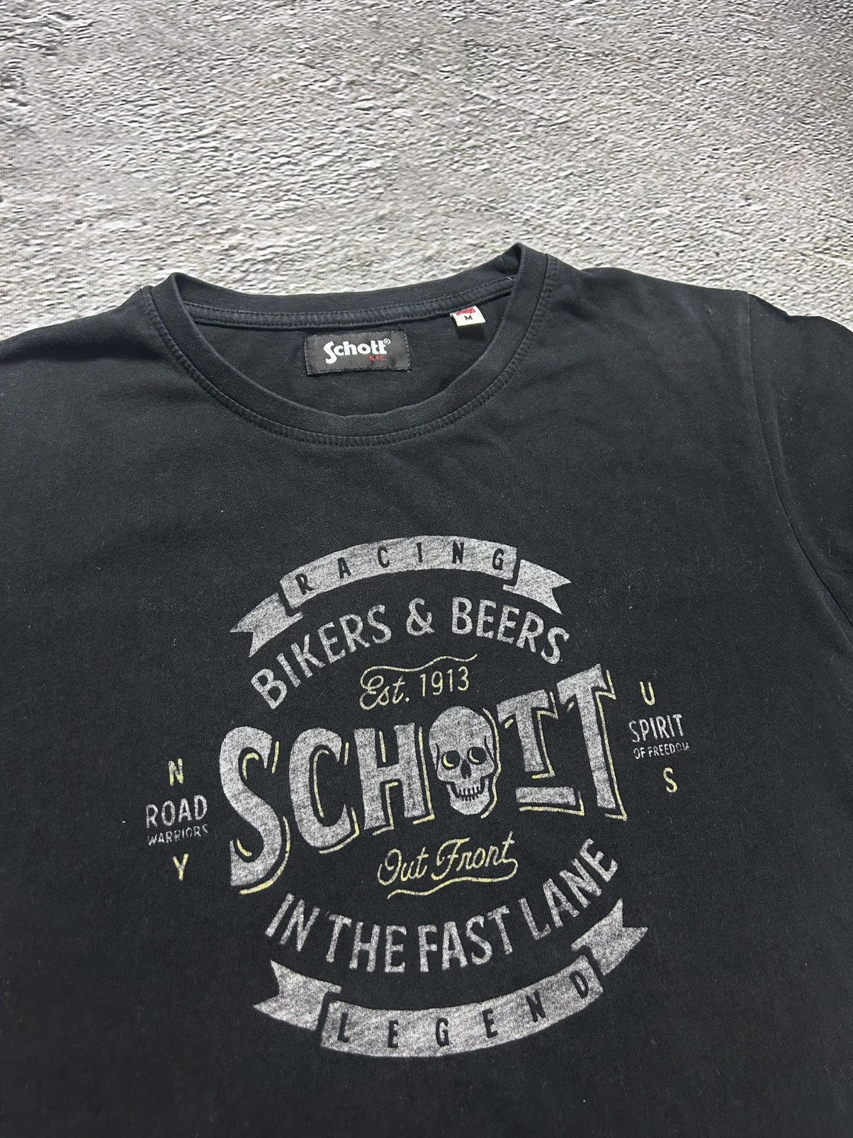 Schott × Vintage Schott NYC T-Shirt vintage Black bikers and beers Size US M / EU 48-50 / 2 - 2 Thumbnail