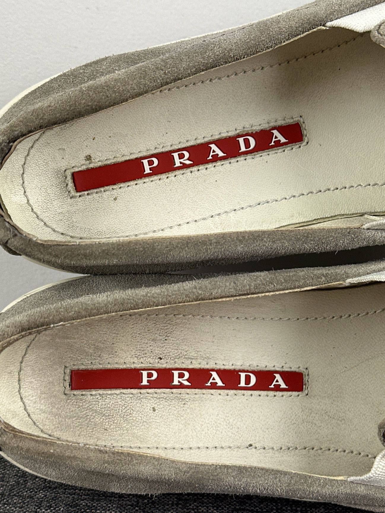Prada Prada Women’s Suede Slip On Logo Shoes Loafers Moccasins Size US 7.5 / IT 37.5 - 16 Thumbnail
