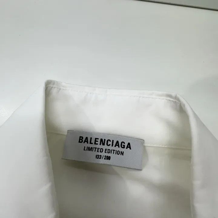 Balenciaga Balenciaga Balenciaga Embroidered Logo White Shirt -2507 Size US XXS / EU 40 - 6 Thumbnail