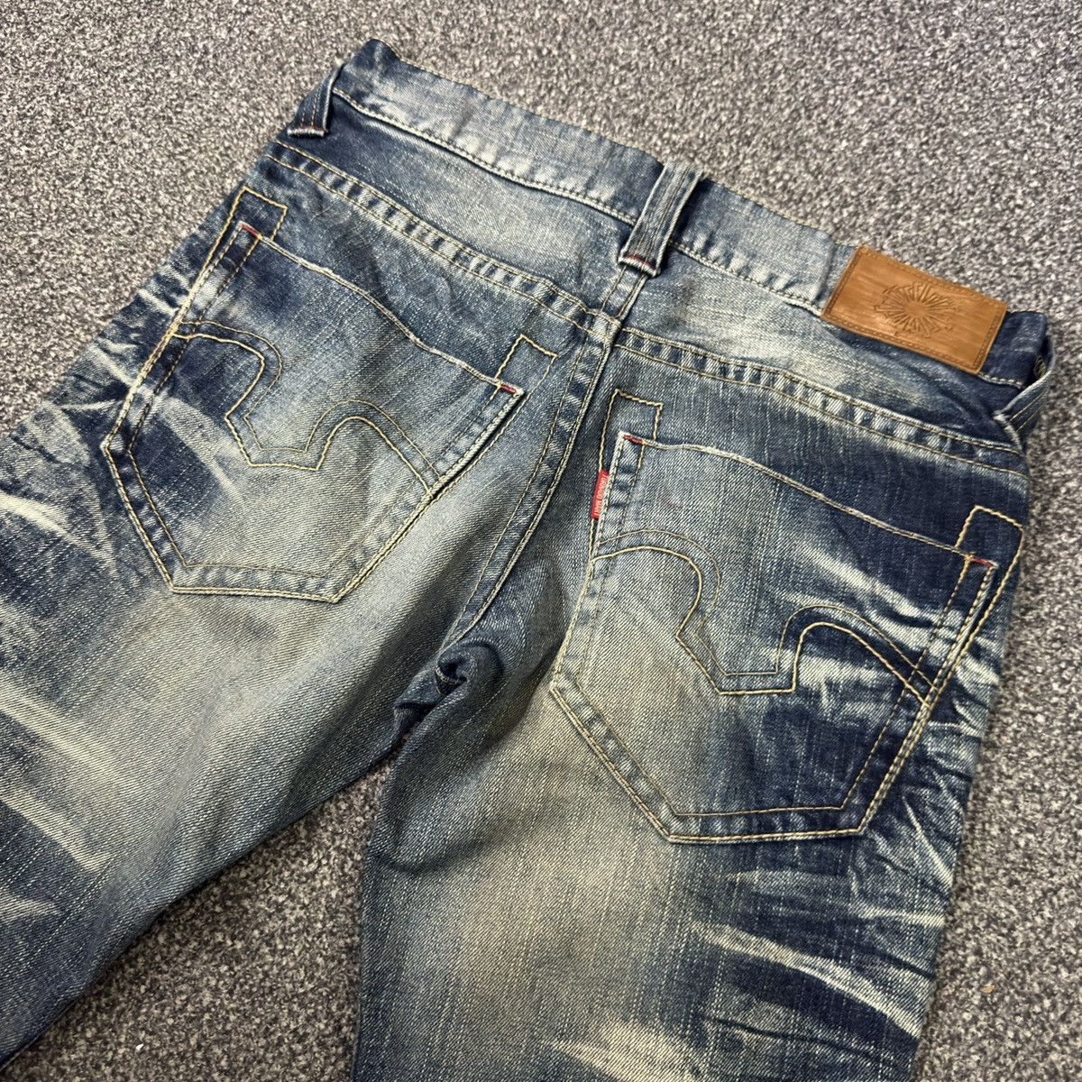 If Six Was Nine Flared 90s Rare Japanese Snake Tornado Mart Whisker Jeans Size US 32 / EU 48 - 8 Thumbnail