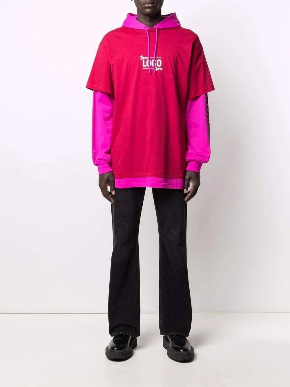 Balenciaga o1mle0424 Your Logo Here Hooded in Pink Size US XS / EU 42 / 0 - 2 Thumbnail