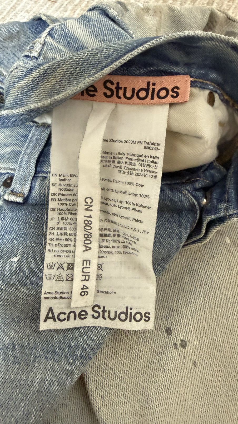 Acne Studios Acne 2023 splatter jeans Size US 30 / EU 46 - 3 Thumbnail