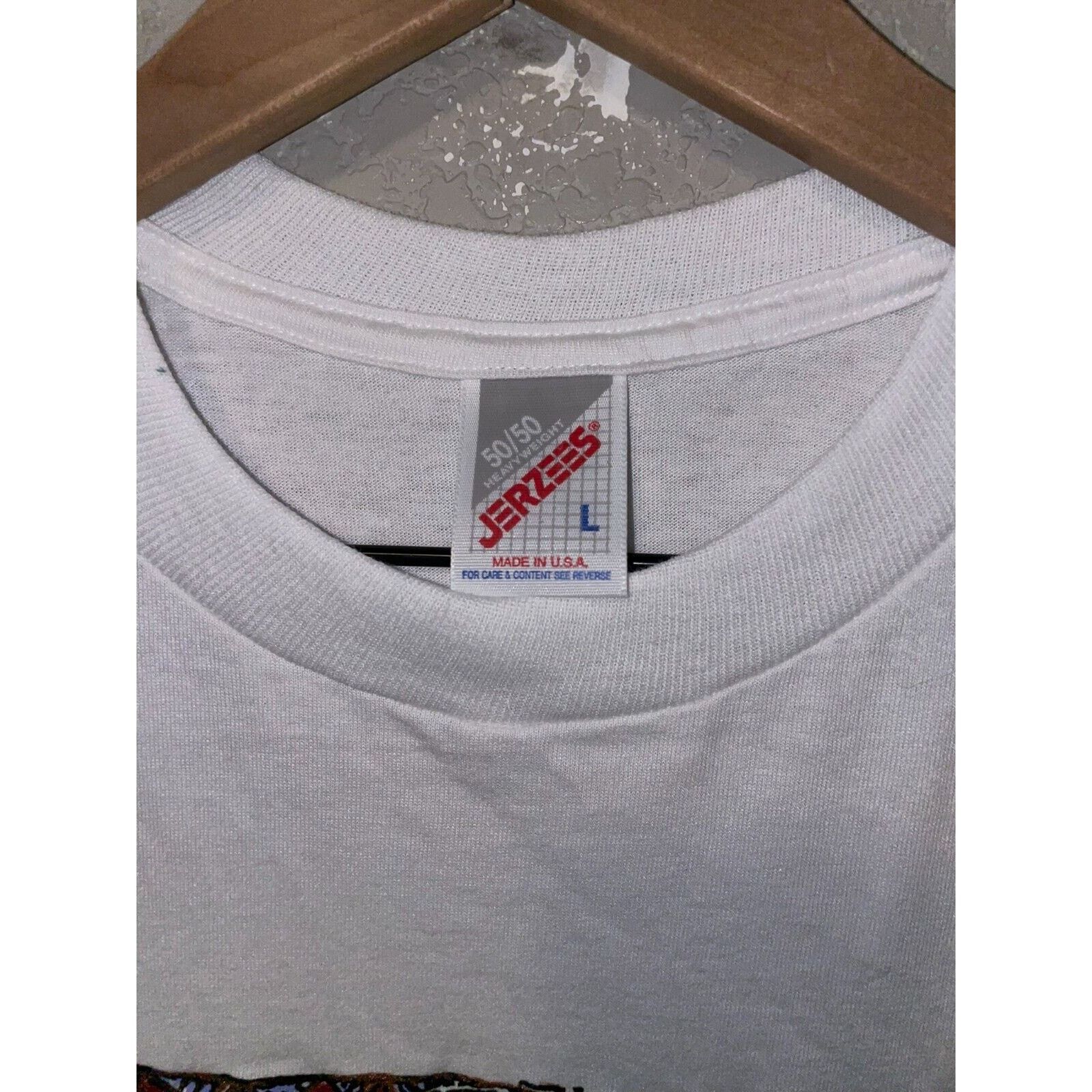 Jerzees Vintage Test Print Shirt Riverside Montana State White L Tee Size US L / EU 52-54 / 3 - 6 Thumbnail
