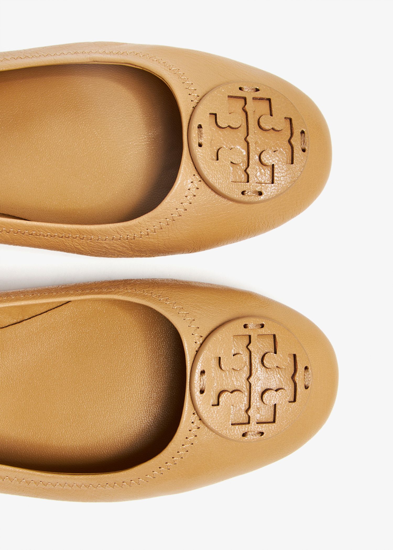 Tory Burch o1s22i1n1024 Shiny Leather Ballet Flats in Beige Size US 8 / IT 38 - 3 Thumbnail