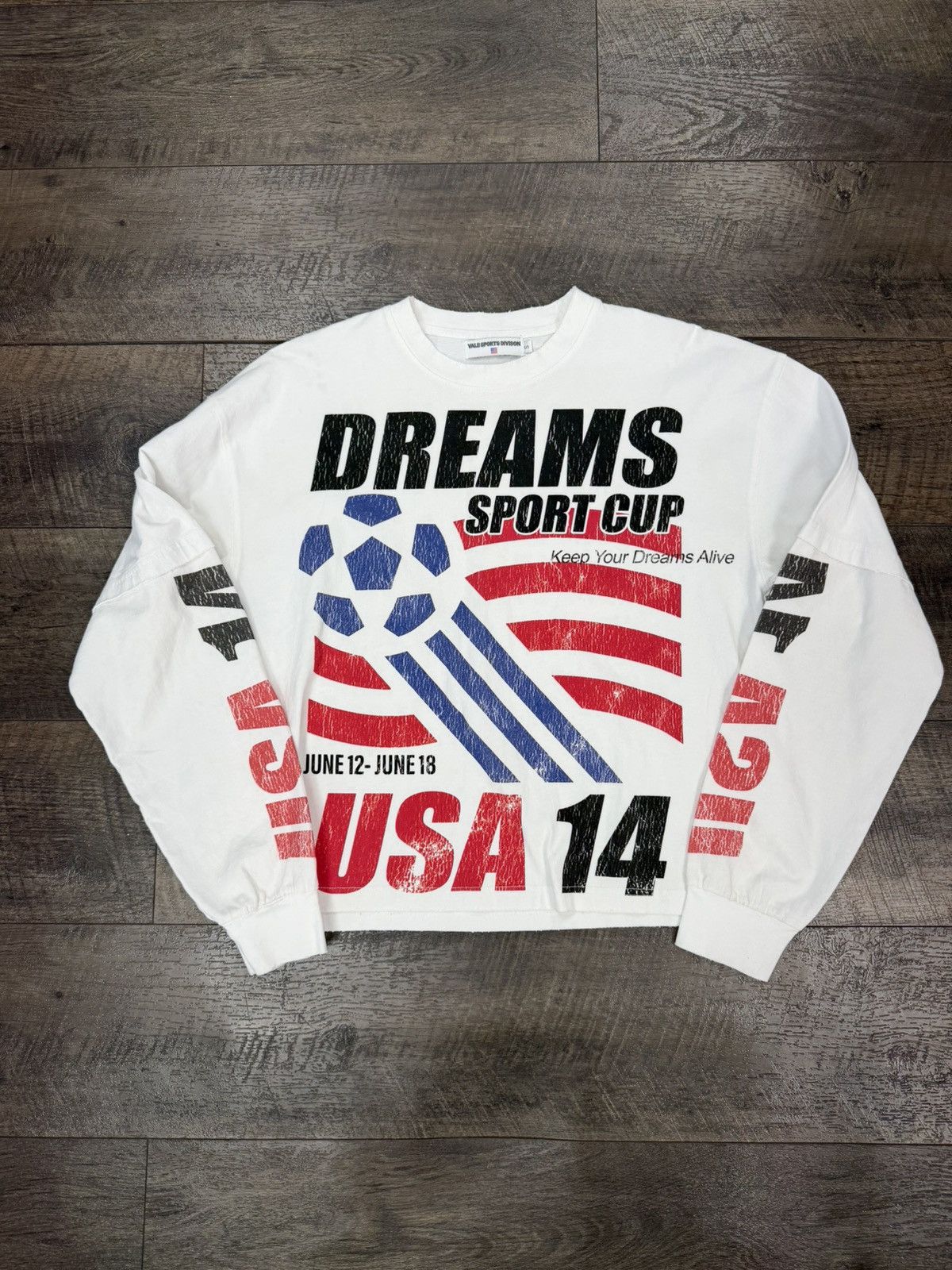 VALE SPORTS DIVISION USA14 WHITE LONG SLEEVE TEE SIZE XL NEW