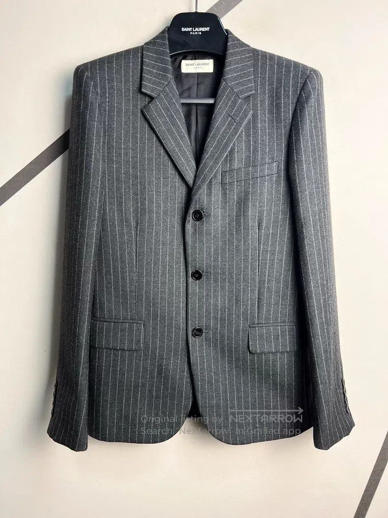 Saint Laurent Paris Saint Laurent Paris Striped Wool Three-Button Suit Size US S / EU 44-46 / 1 - 1 Thumbnail