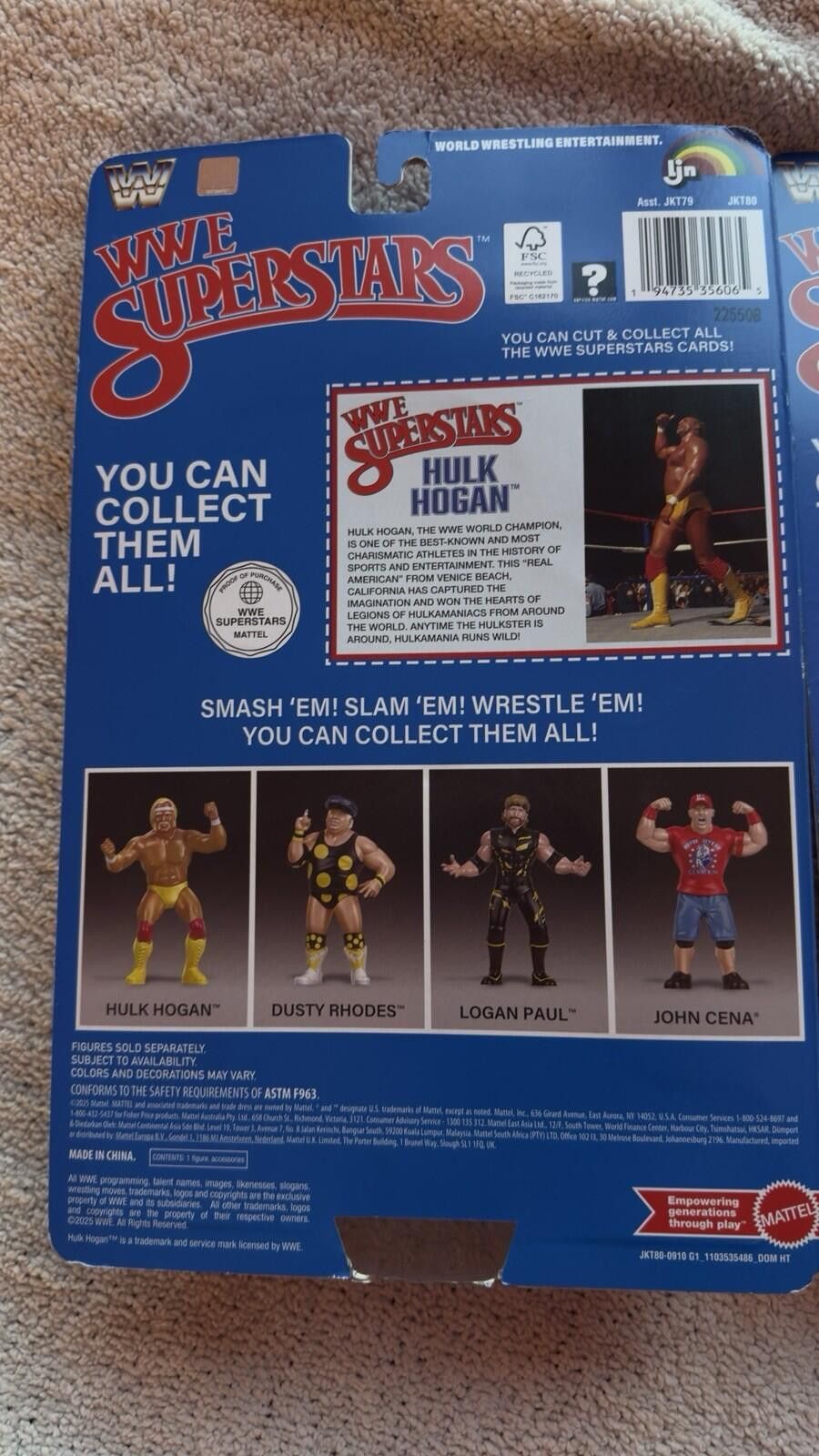 WWE New Mattel WWE Superstars LJN HULK HOGAN 8” Dark Blue Card Size ONE SIZE - 2 Thumbnail