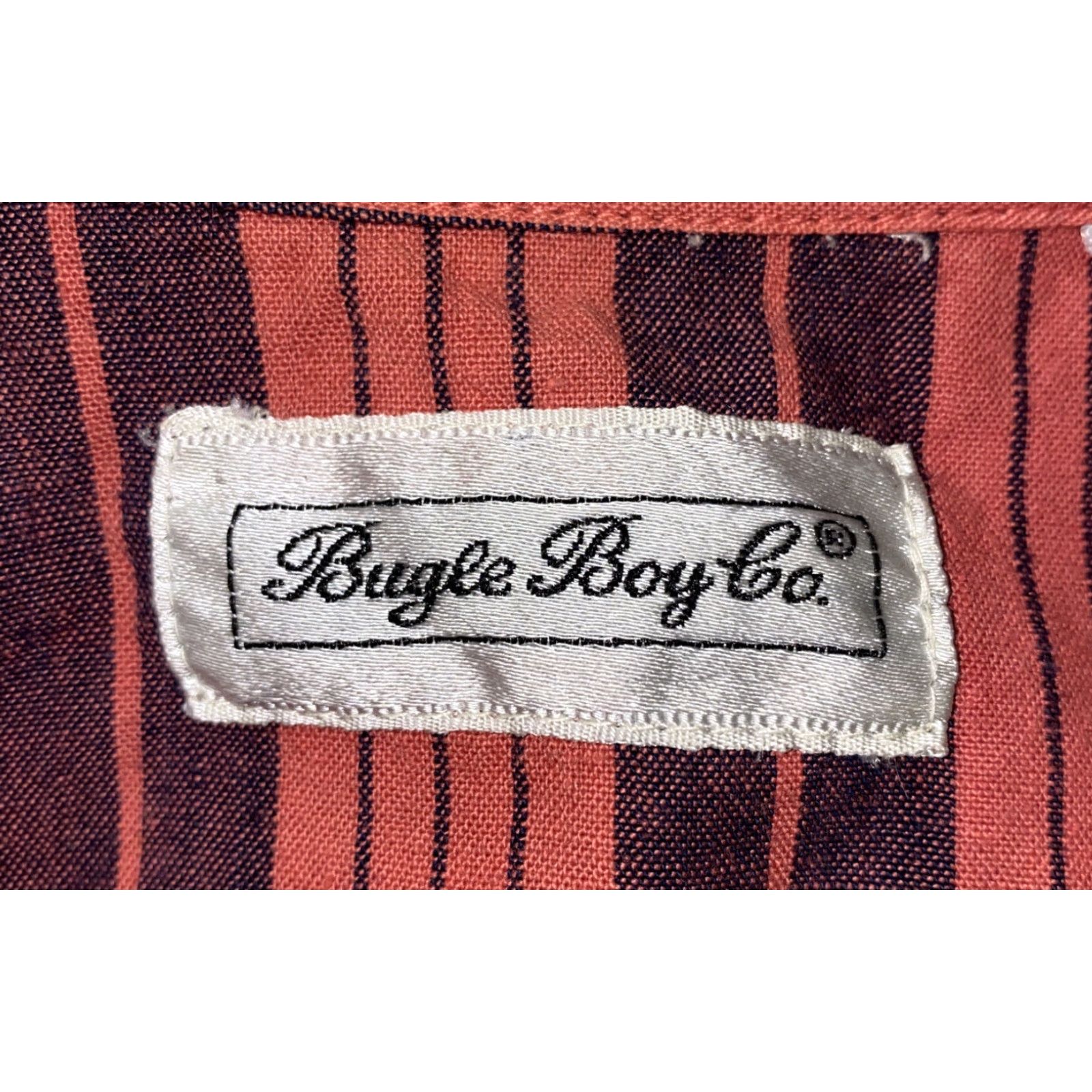 Bugle Boy VTG Bugle Boy Co. Mens Red Striped Long Sleeve Button Front Shirt XL Mens Button-Up Collar-Down Size US XL / EU 56 / 4 - 5 Thumbnail