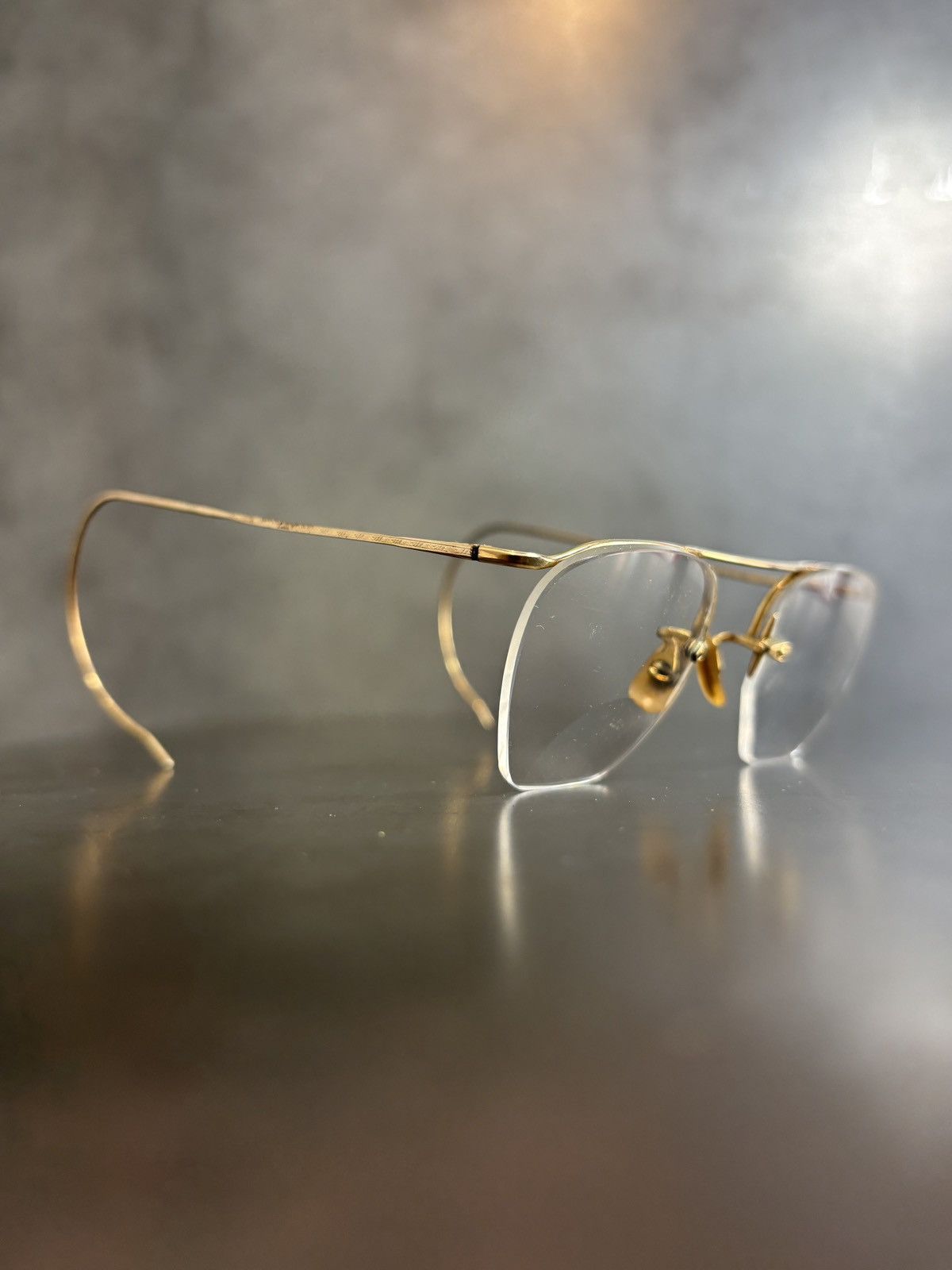 Bausch & Lomb Antique B&L Eyeglasses 1930s Bausch GoldFill HalfRim Frames Size ONE SIZE - 1 Thumbnail