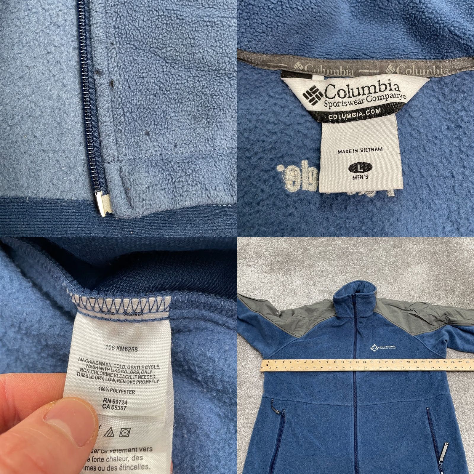 Vintage Columbia Jacket Mens Large Blue Gray Paslode Pine Ridge Fleece Full Zip Outdoor Size US L / EU 52-54 / 3 - 8 Thumbnail