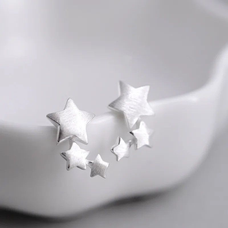 Jewelry Elegant Silver Star Earring Size ONE SIZE - 2 Thumbnail