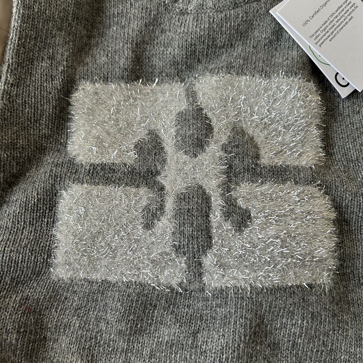 Ganni Ganni Gray Sleeveless Cropped Knit Top with Logo Pattern Size S / US 4 / IT 40 - 9 Thumbnail