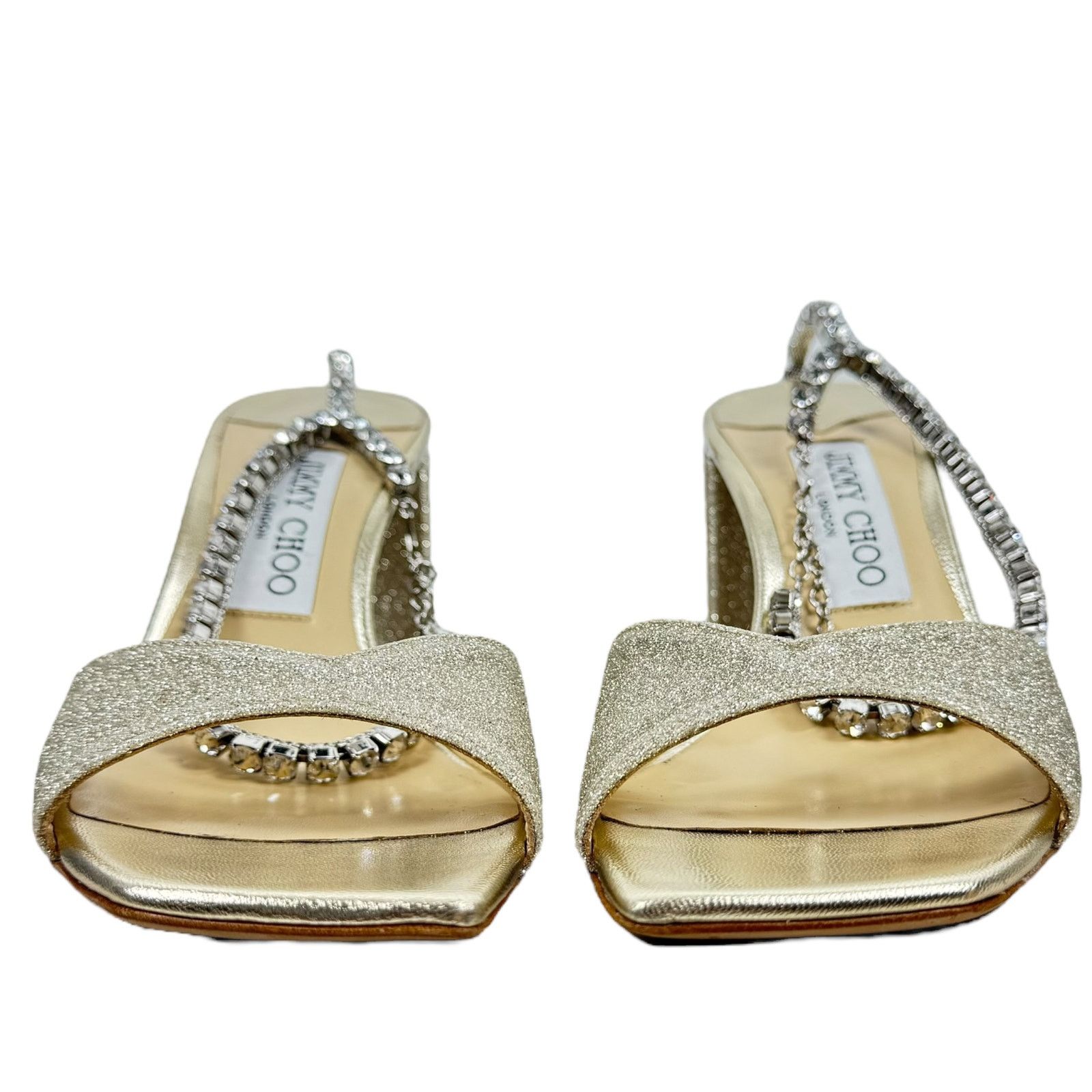Jimmy Choo New Jimmy Choo Saeda Block Heel Glitter Crystals Sandals 38 Size US 8 / IT 38 - 6 Thumbnail