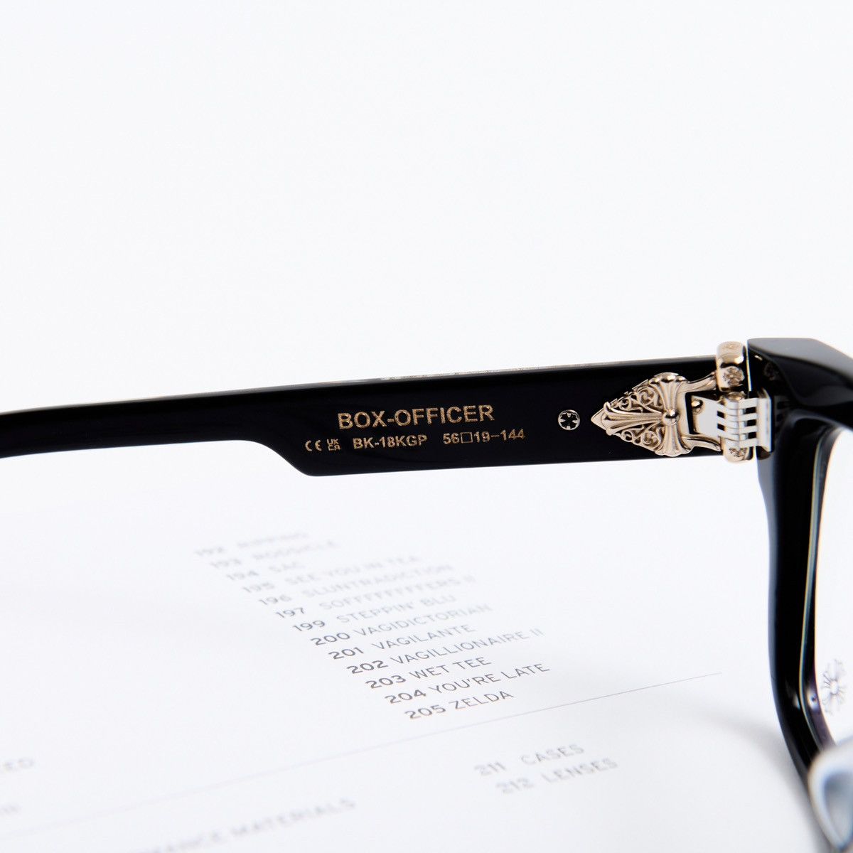 Chrome Hearts CHROME HEARTS BOX OFFICER BLACK - 18KGP GLASSES Size ONE SIZE - 5 Thumbnail