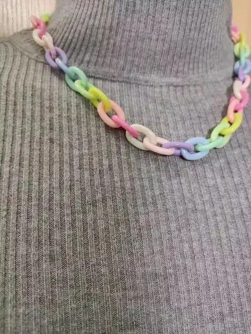 Jewelry Rainbow Vintage Necklace chain pendent Size ONE SIZE - 4 Thumbnail
