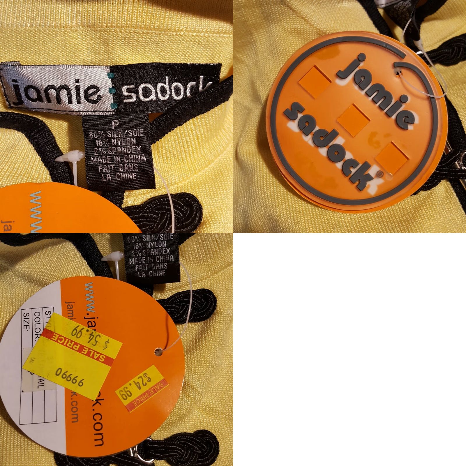 Vintage VINTAGE Jamie Sadock Knit Silk Women's Petite Kimono Yellow Luxury Polo Blouse Shirt Top Cap Sleeve P Yellow Luxury Polo Blouse Shirt Top Size S / US 4 / IT 40 - 8 Thumbnail