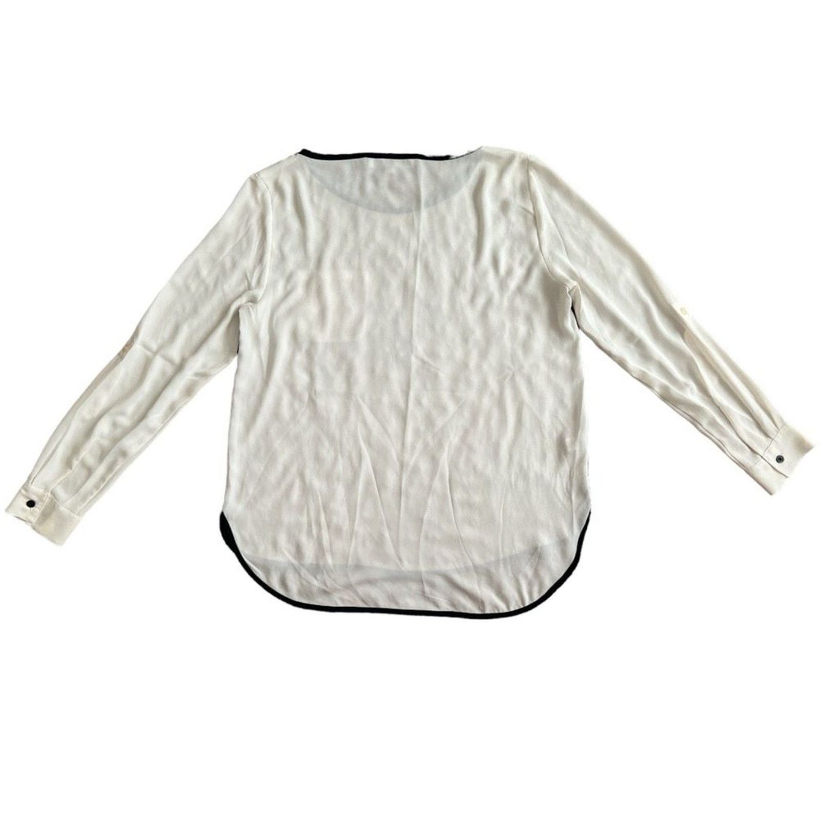 Ann Taylor LOT 2 ANN TAYLOR Loft Beige Semi Sheer Long Sleeve Top, M Size M / US 6-8 / IT 42-44 - 6 Thumbnail