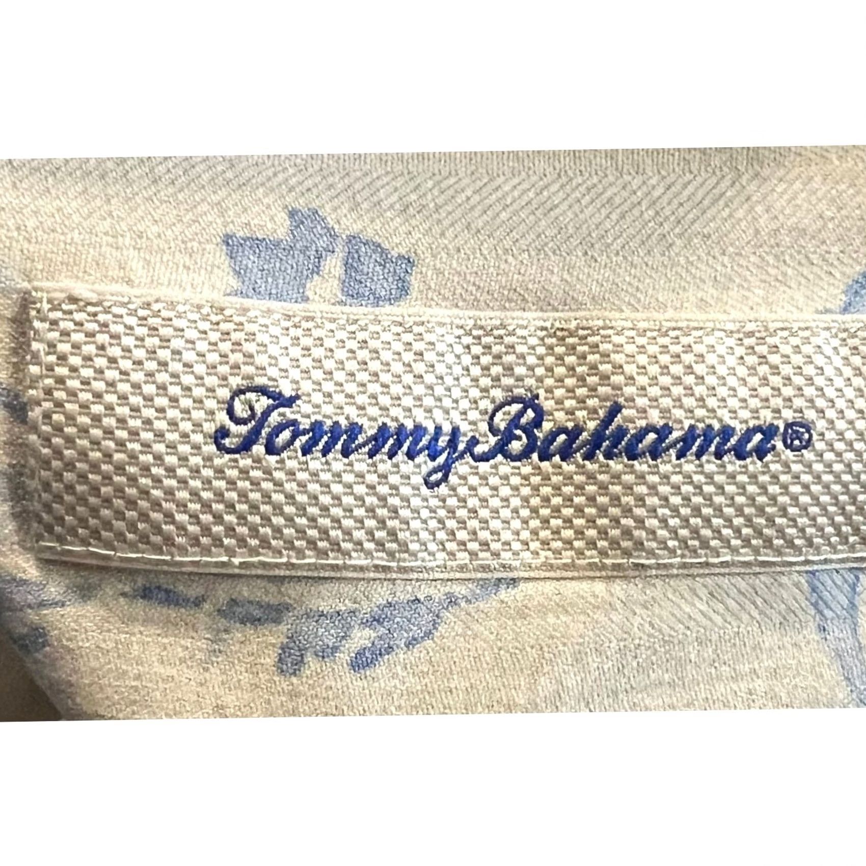 Tommy Bahama TOMMY BAHAMA Mens Hawaiian Camp Shirt 100% Silk Watercolor Palms Blue L Shirt Short Sleeve Button-Up Mens Hawaii Silk Palms Blue 100% Silk" Size US L / EU 52-54 / 3 - 4 Thumbnail