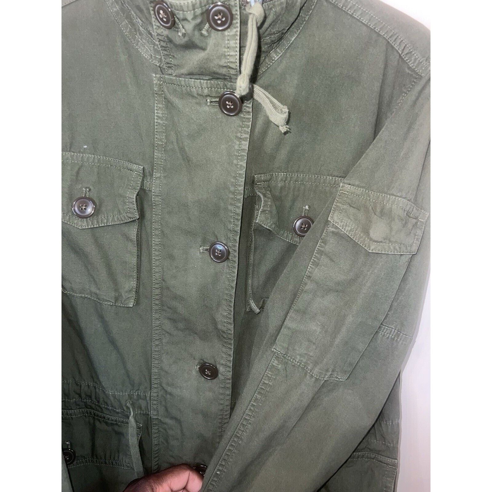 J.Crew J.CREW Chore Trucker Jacket Green Mock Neck Military Button Size S / US 4 / IT 40 - 5 Thumbnail