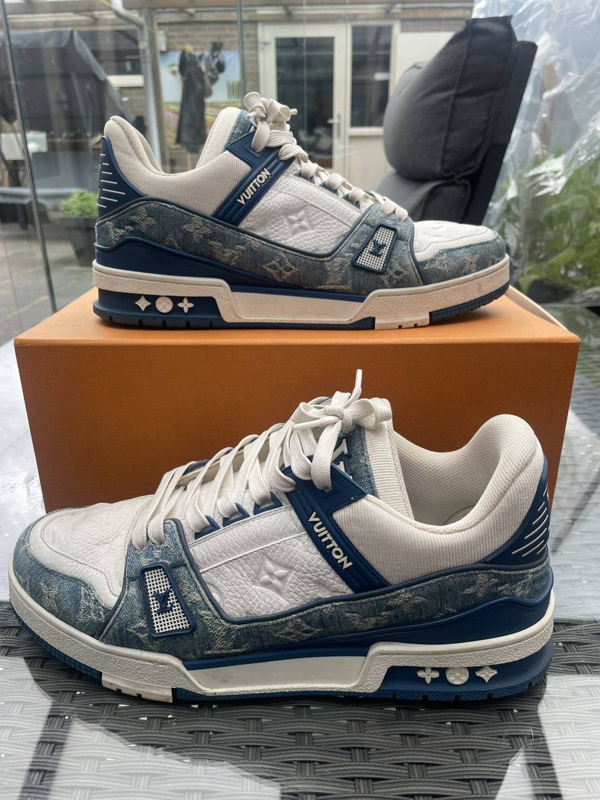 Louis Vuitton Louis Vuitton LV Trainer Monogram Denim - LV 9.5 Size US 10.5 / EU 43-44 - 1 Thumbnail