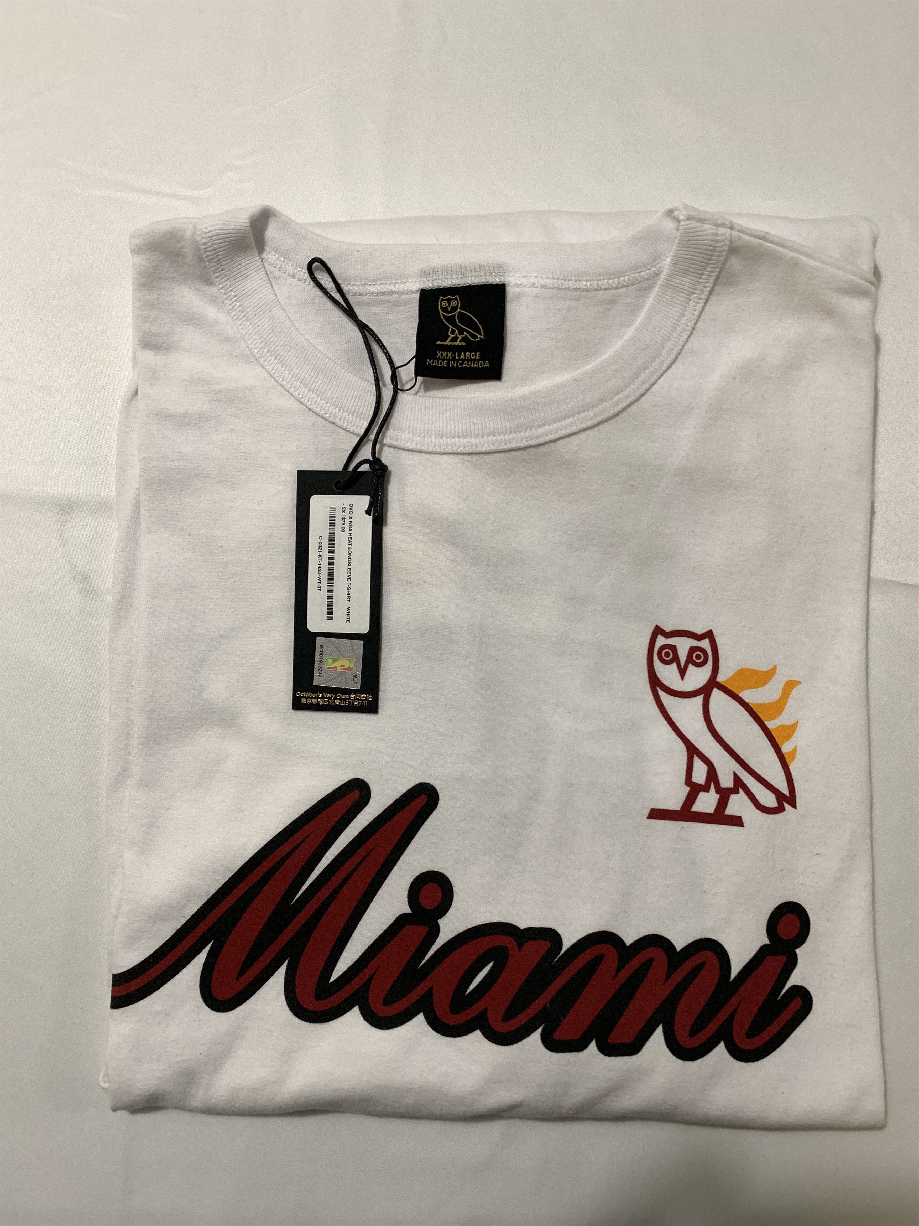Drake OVO X NBA MIAMI HEAT LONG SLEEVE - XXXL Size US XXL / EU 58 / 5 - 3 Thumbnail