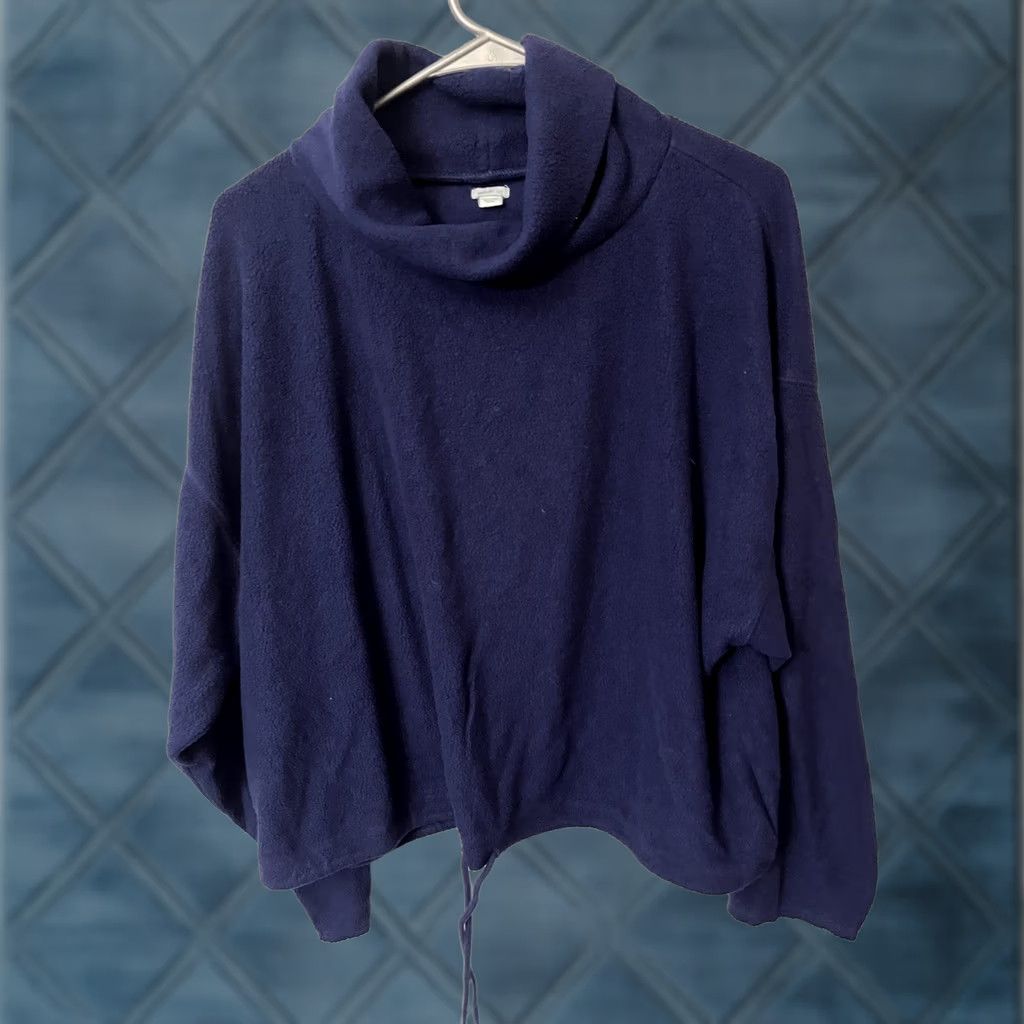 Vintage Aerie Sweatshirt Large Blue Cowl Neck Navy Soft Pullover Fleece Size Size L / US 10 / IT 46 - 1 Thumbnail