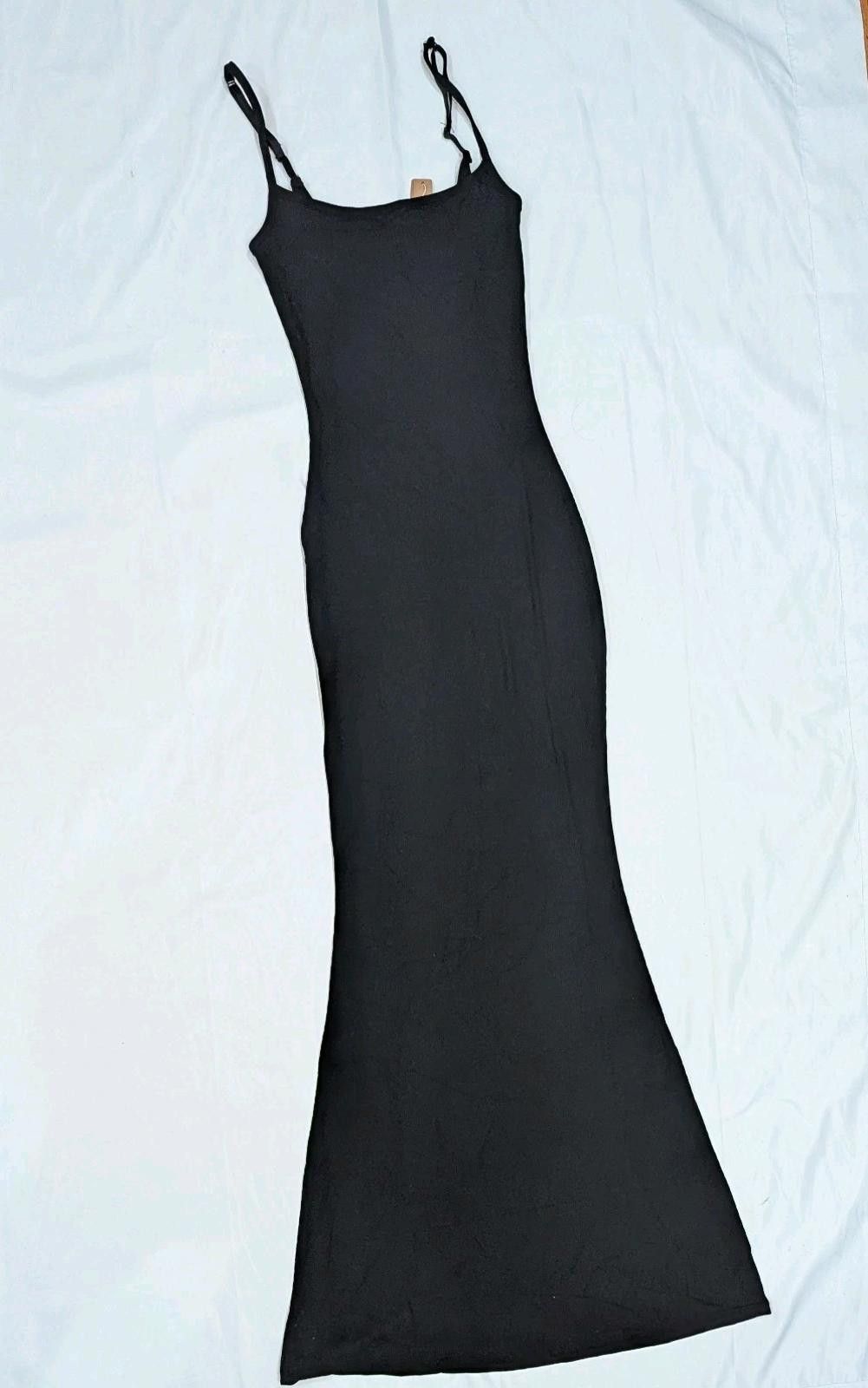NWT SKIMS Soft Lounge Long Slip Dress Black Onyx Size L