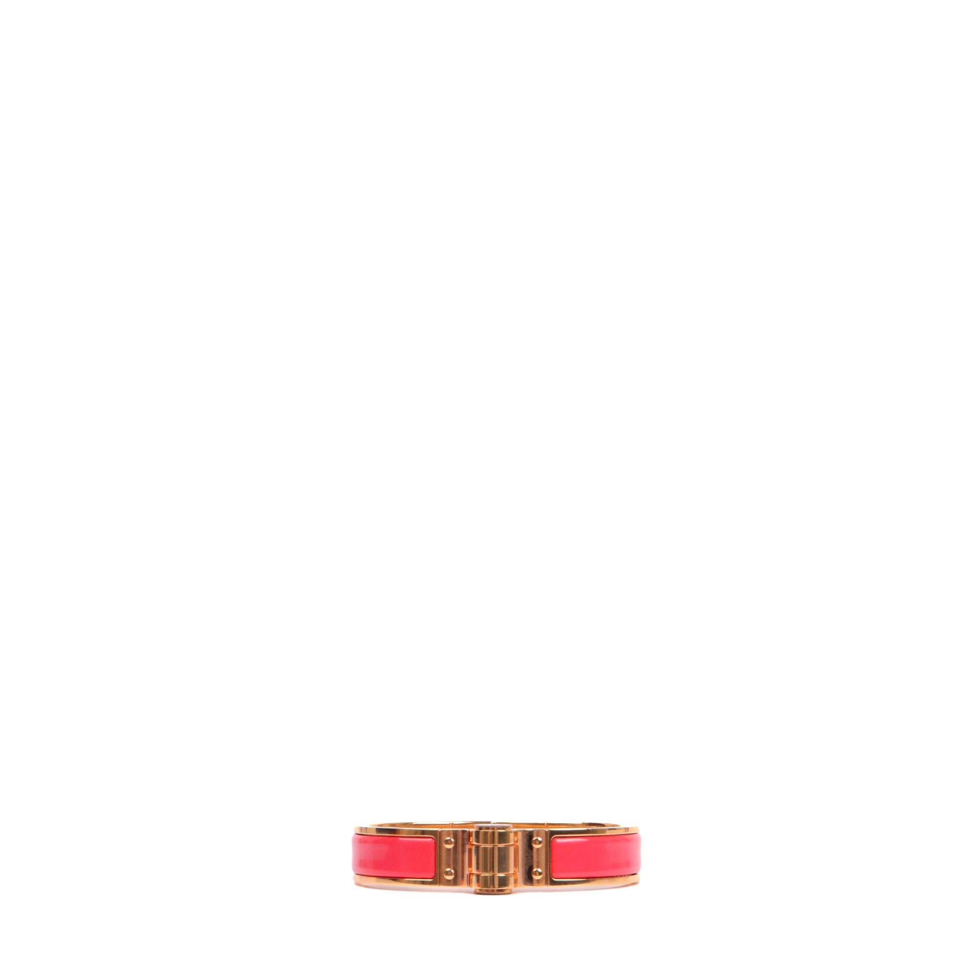Hermes HERMÈS - Hermès Hinge bracelet in coral enamel (T0) Size ONE SIZE - 1 Thumbnail