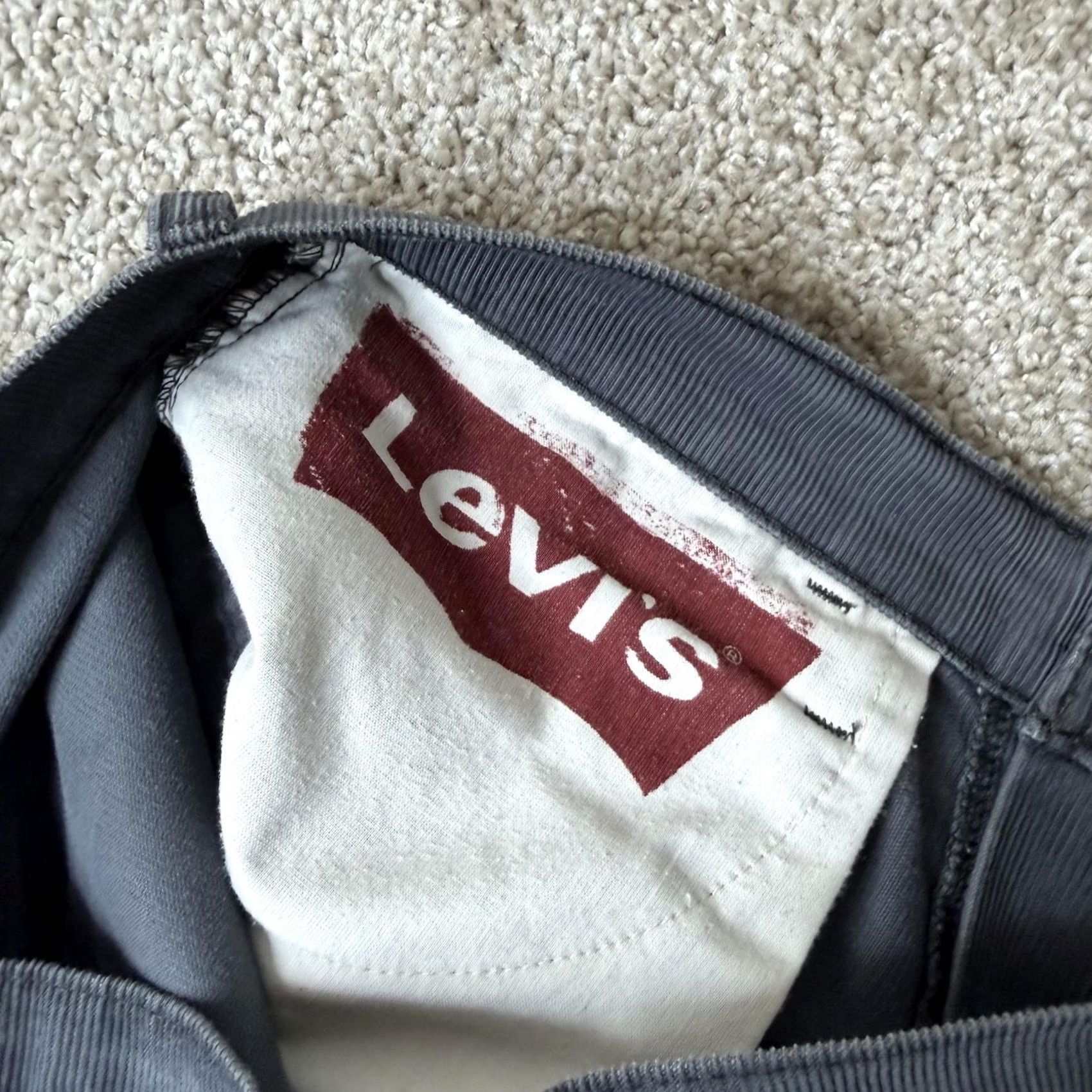 Levi's Levi's 514 Jeans Mens 33x30 Dark Wash Gray Corduroy Slim Straight Stretch Casual Jeans Size US 33 - 4 Thumbnail