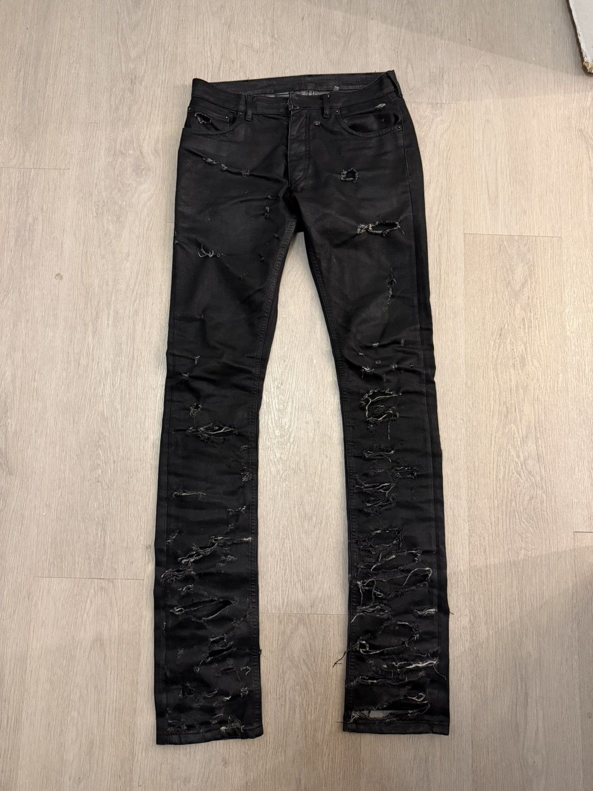 Dior Dior SS04 Hedi Slimane "Strip" Waxed Denim Size US 29 - 1 Thumbnail