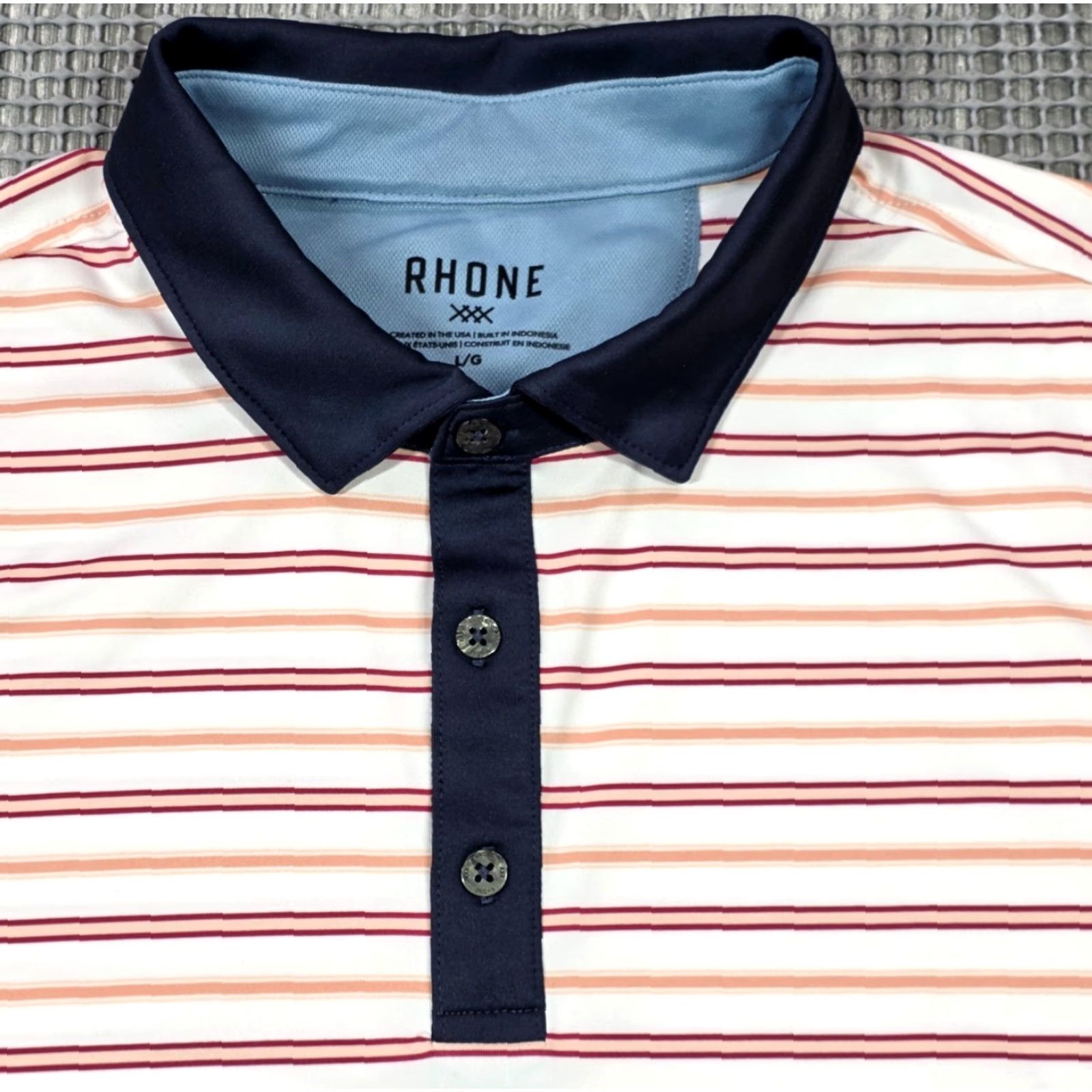 Rhone Rhone Polo Shirt Mens Sx Striped White Multicolor Performance Golf Stretch Polo Shirt Mens XS-XL? Size US L / EU 52-54 / 3 - 3 Thumbnail