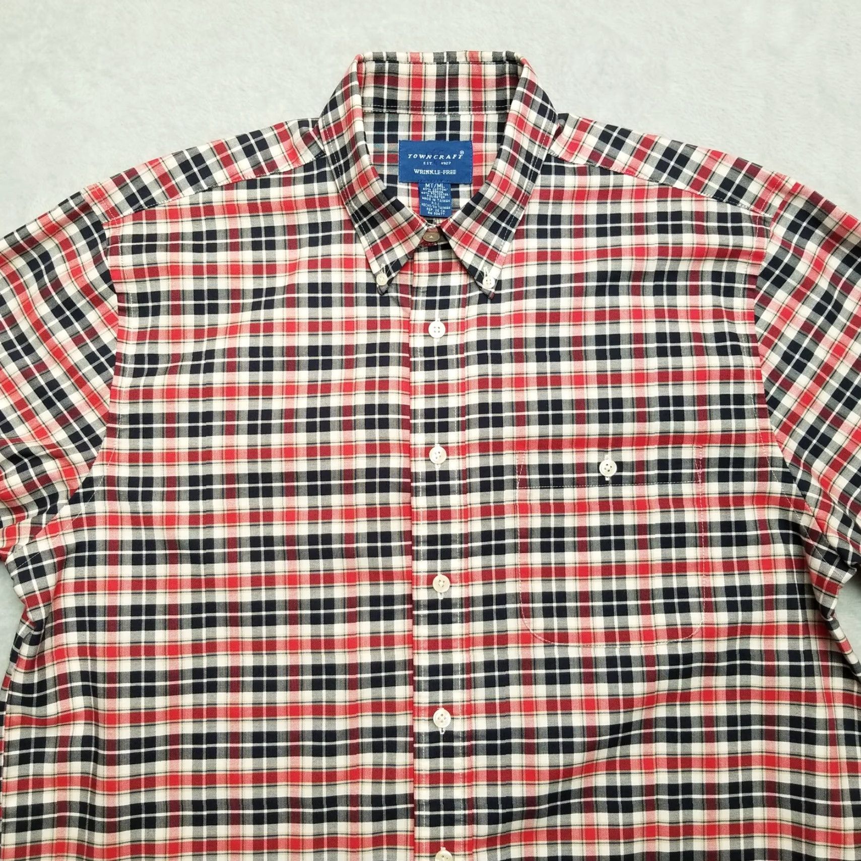Vintage VINTAGE Towncraft Shirt Men M Plaid Button-Down Long Sleeve Casual Blue Red Size US M / EU 48-50 / 2 - 2 Thumbnail