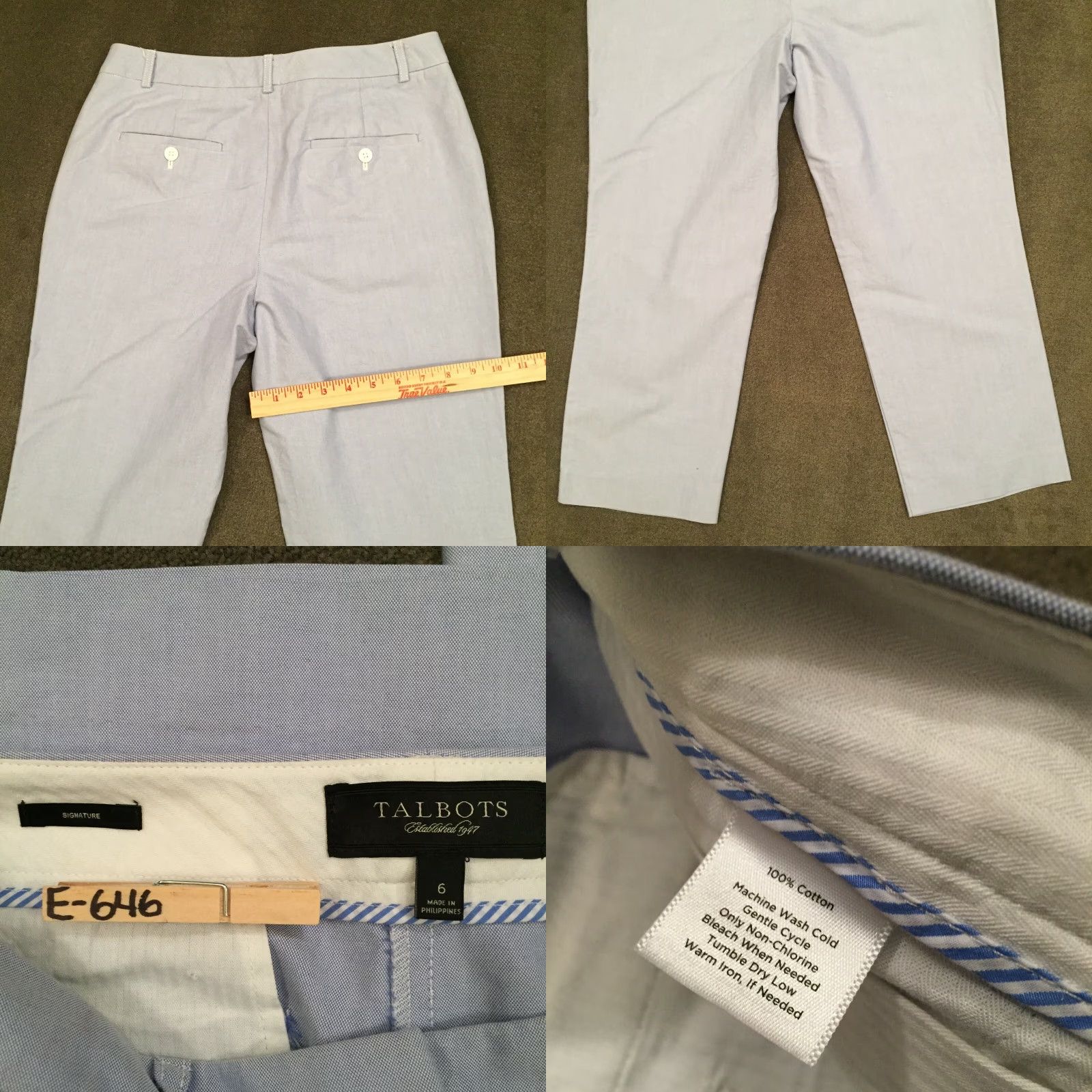 Talbots Talbots Signature Cropped Pants Women's Size 6 Blue (Cotton, Straight Leg, Inseam 24 in) Shorts? Size 28" / US 6 / IT 42 - 8 Thumbnail