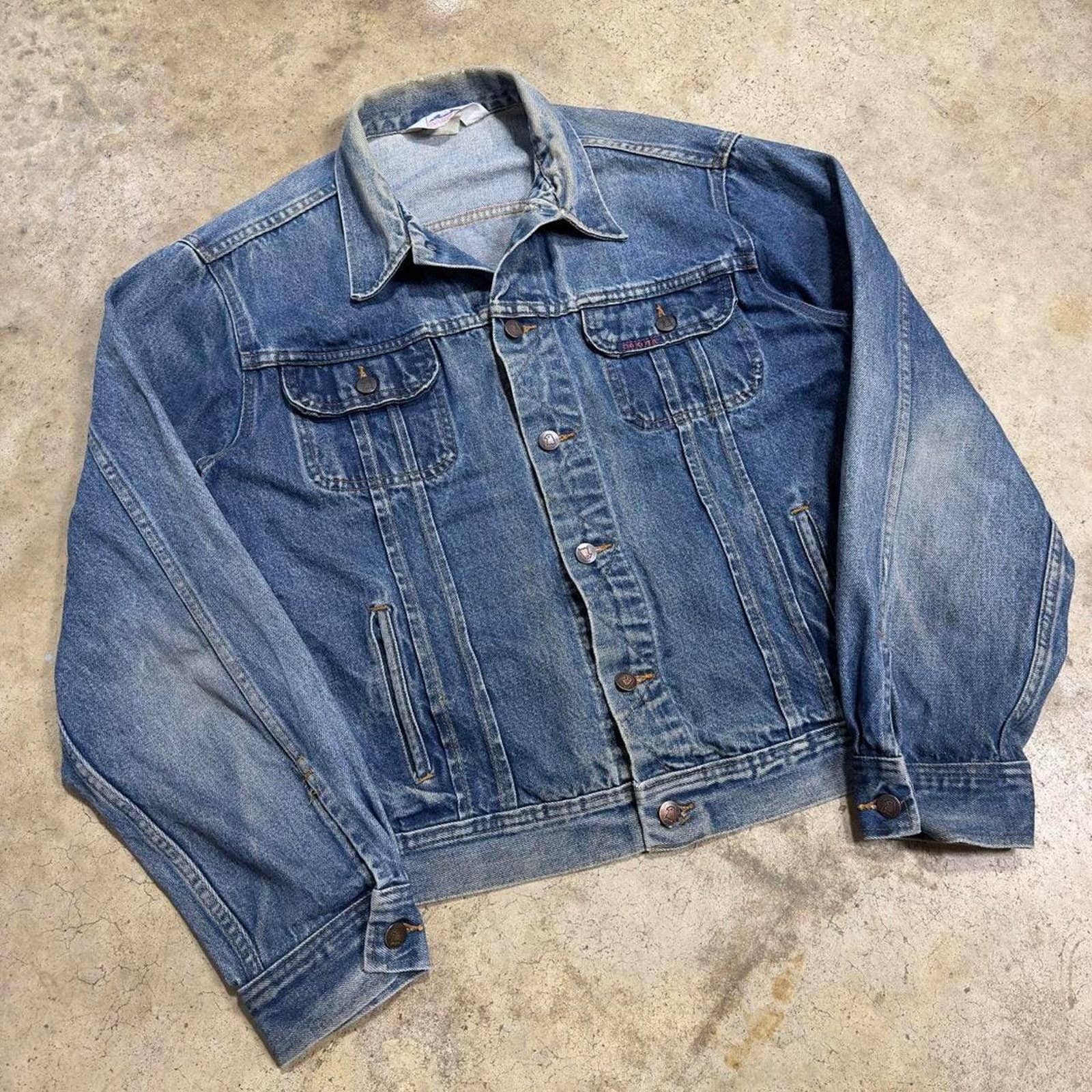 image of Made In USA x Vintage Usa Made Dakota Washed Denim Workwear Jacket in Blue, Men's (Size Large)