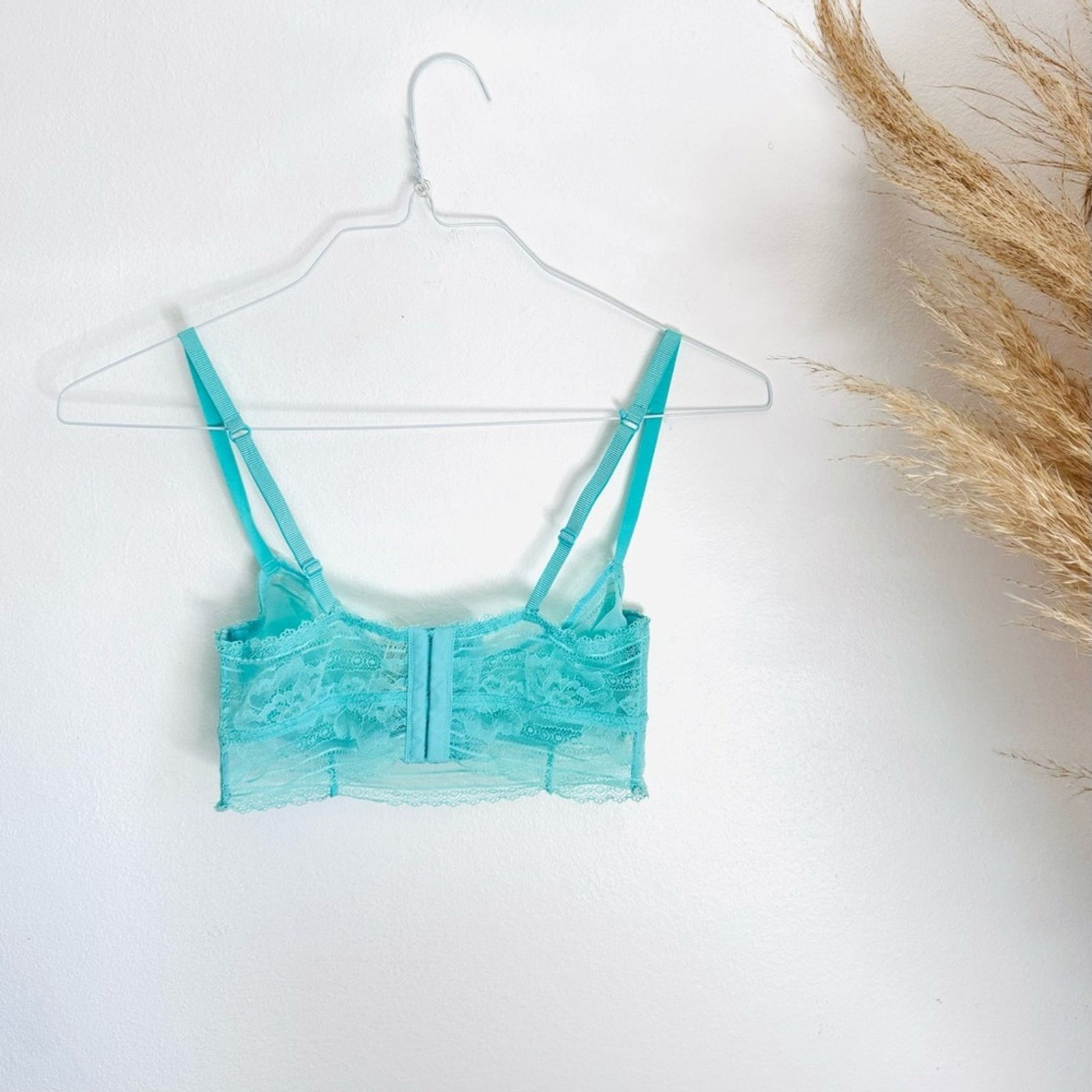 Free People NEW FREE PEOPLE Blue Get Off My Cloud Longline Sheer Lace Size ONE SIZE - 7 Thumbnail