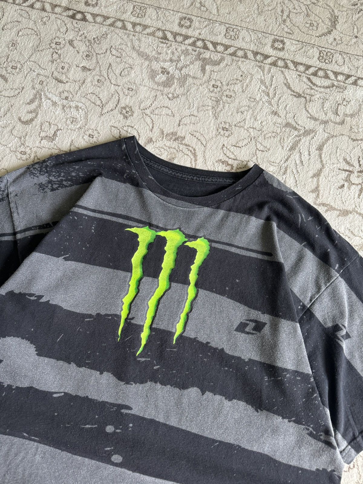 Vintage Vintage Monster Energy Number One Damian Striped Tee y2k 90s Size US XL / EU 56 / 4 - 5 Thumbnail