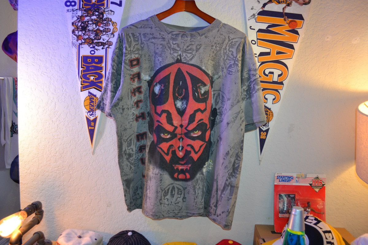 image of Movie x Star Wars Vintage 90's Episode 1 Darth Mail Aop Grail Size XL in Grey, Men's