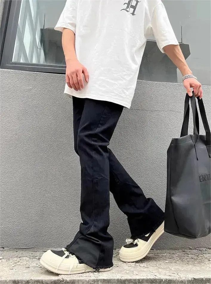 Japanese Brand Straight tube rough edge micro flared jeans Size US 32 / EU 48 - 4 Thumbnail