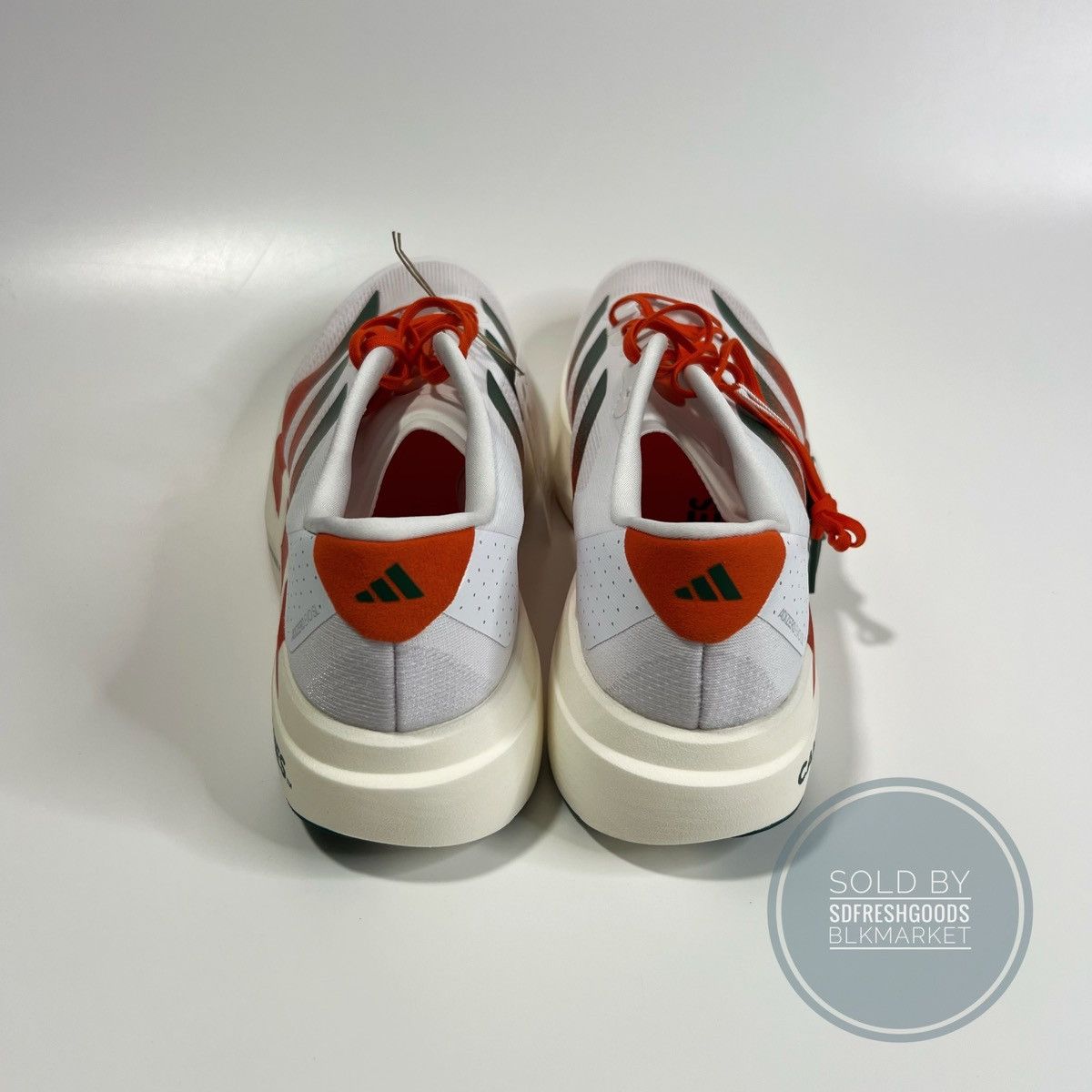 Adidas Men's Adidas EVO SL Miami Hurricanes Running Shoes JQ2148 Size US 12 / EU 45 - 3 Thumbnail