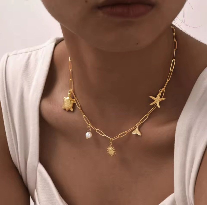 Other Shell Pearl Starfish Fish Accessories Necklace Size ONE SIZE - 3 Thumbnail