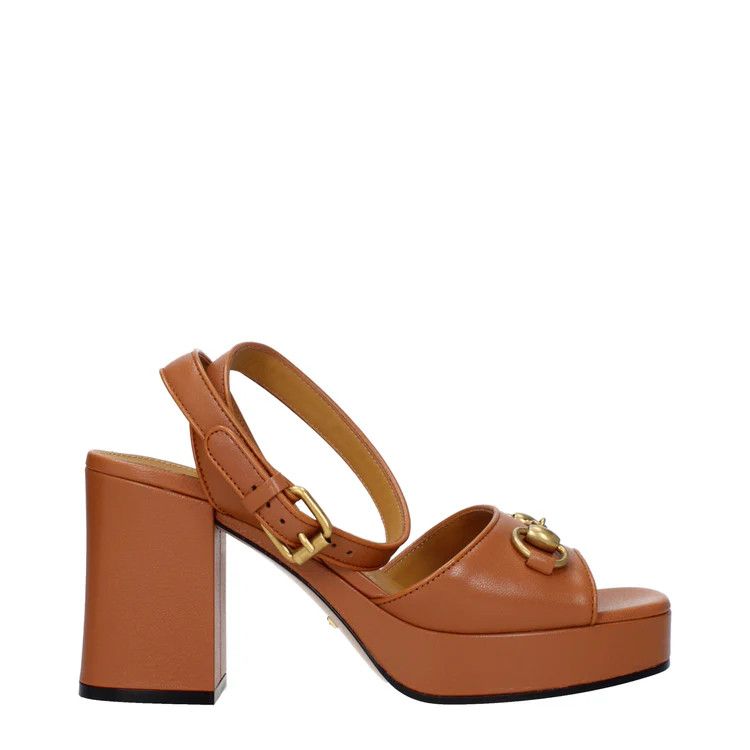 Gucci ob1o1e1124 Leather Sandals in Brown Size US 10 / IT 40 - 1 Thumbnail